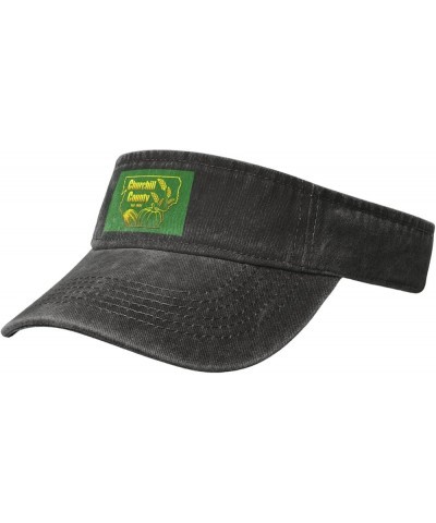 Flag of Churchill County, Nevada Sun Visor Hats for Women Men Sun Hat Cotton Golf Hat Vintage Baseball Cap Black $12.81 Visors