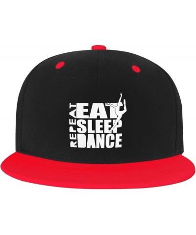 Adjustable Snapback Hat for Men Women, Eat Sleep Dance Repeat Unisex Hip Hop Baseball Cap Trucker Dad Hats Red $10.72 Basebal...