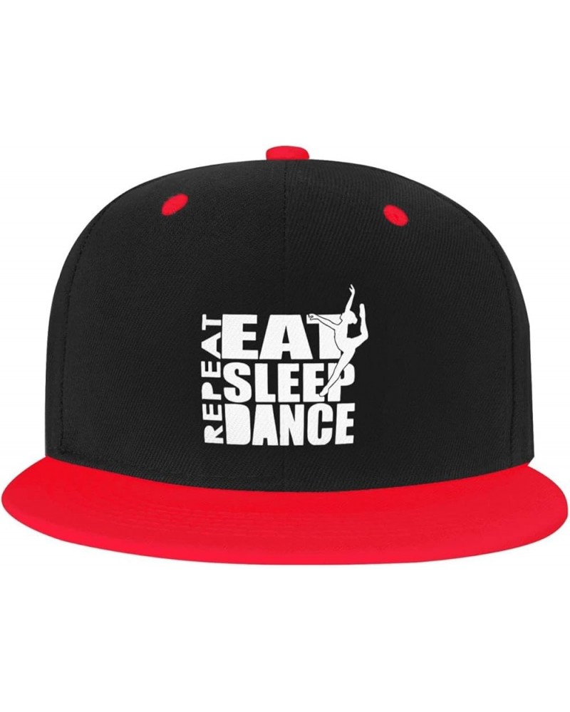 Adjustable Snapback Hat for Men Women, Eat Sleep Dance Repeat Unisex Hip Hop Baseball Cap Trucker Dad Hats Red $10.72 Basebal...