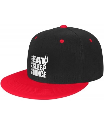 Adjustable Snapback Hat for Men Women, Eat Sleep Dance Repeat Unisex Hip Hop Baseball Cap Trucker Dad Hats Red $10.72 Basebal...