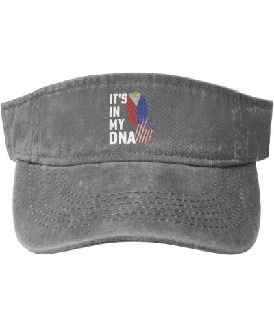 Philippines It's in My DNA Sun Visor Hats for Women Men Sun Hat Vintage Golf Hat Adjustable Baseball Cap Gray $14.36 Visors