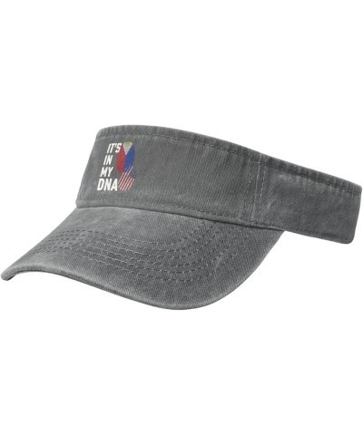 Philippines It's in My DNA Sun Visor Hats for Women Men Sun Hat Vintage Golf Hat Adjustable Baseball Cap Gray $14.36 Visors