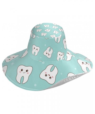 Womens Sun Visors Hat Cute Teeth Wide Brim Foldable Summer Hat $9.90 Sun Hats