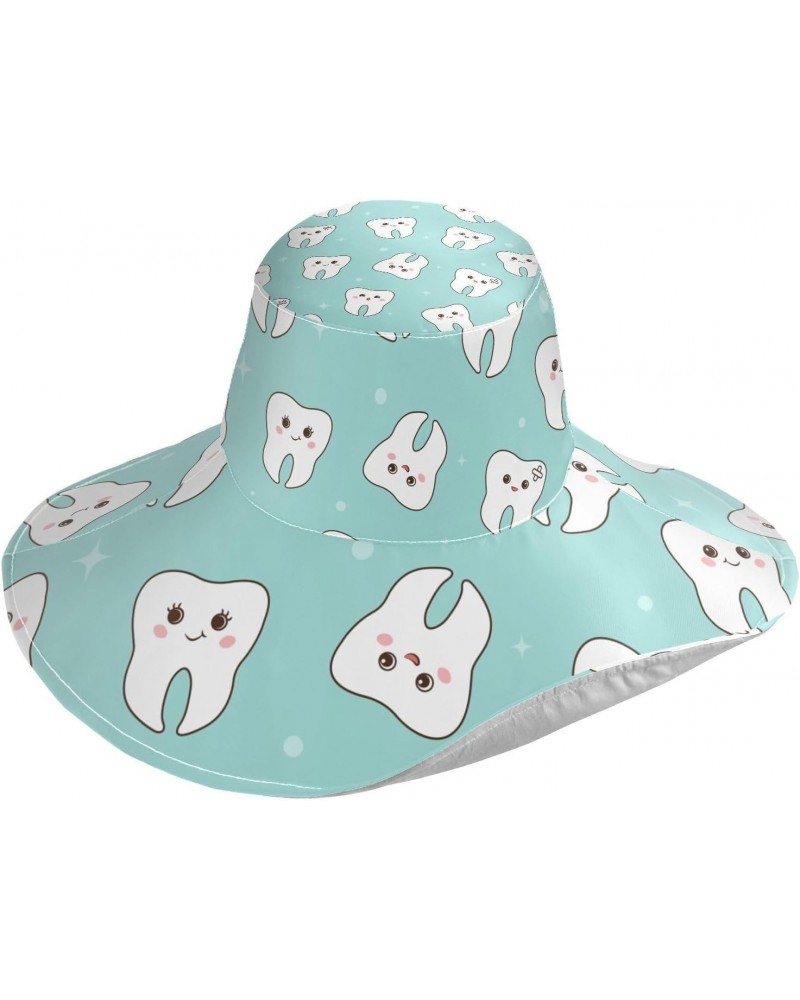 Womens Sun Visors Hat Cute Teeth Wide Brim Foldable Summer Hat $9.90 Sun Hats