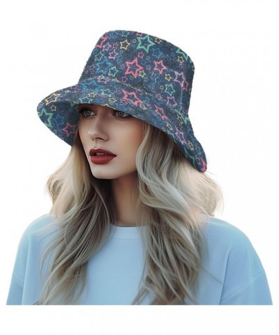 Brown Stripe Women Winter Faux Fur Bucket Hat, Fluffy Fuzzy Warm Hats, Plush Fisherman Cap Colored Star $12.70 Bucket Hats