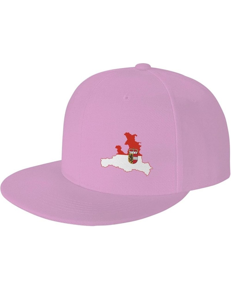 Flag Map of Salzburg Baseball Cap Snapback Trucker Hat for Men Women Flat Bill Hats Pink $13.55 Baseball Caps