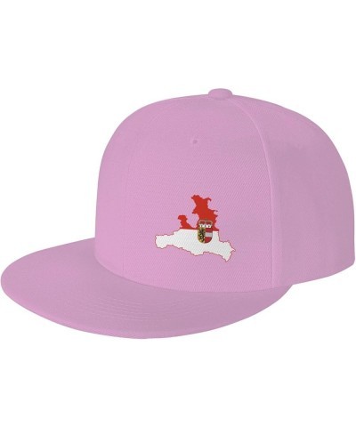 Flag Map of Salzburg Baseball Cap Snapback Trucker Hat for Men Women Flat Bill Hats Pink $13.55 Baseball Caps