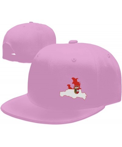 Flag Map of Salzburg Baseball Cap Snapback Trucker Hat for Men Women Flat Bill Hats Pink $13.55 Baseball Caps