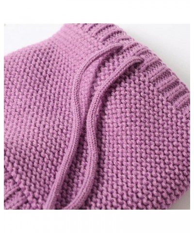 Soft Fleece Lined Scarves Double-layer Loop Scarves Windproof Solid Color Knitted Scarf Unisex Breathable Warm Knitted Camel ...