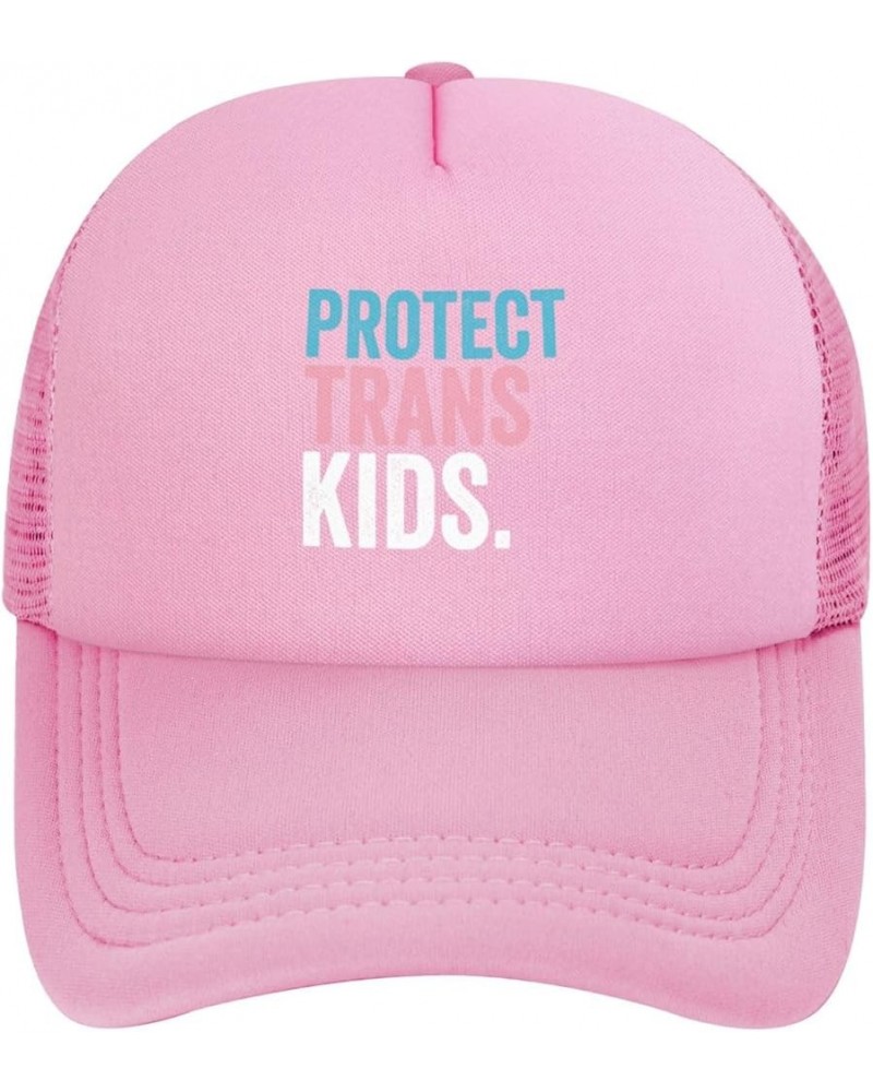 Protect Trans Kids Transgender Trucker Hat Women Mesh Baseball Cap Cowboy Hat Men Dad Hat Snapback Hat Black Pink $10.72 Base...