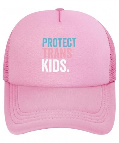 Protect Trans Kids Transgender Trucker Hat Women Mesh Baseball Cap Cowboy Hat Men Dad Hat Snapback Hat Black Pink $10.72 Base...