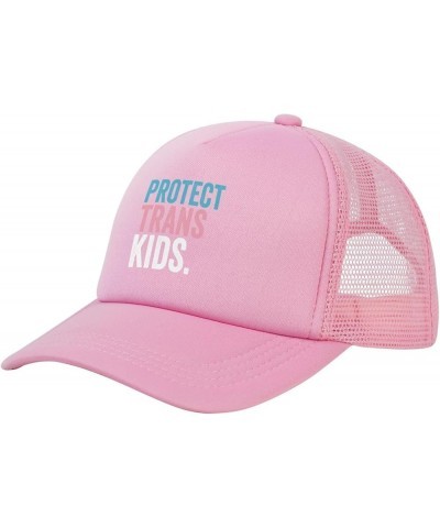 Protect Trans Kids Transgender Trucker Hat Women Mesh Baseball Cap Cowboy Hat Men Dad Hat Snapback Hat Black Pink $10.72 Base...