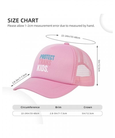 Protect Trans Kids Transgender Trucker Hat Women Mesh Baseball Cap Cowboy Hat Men Dad Hat Snapback Hat Black Pink $10.72 Base...