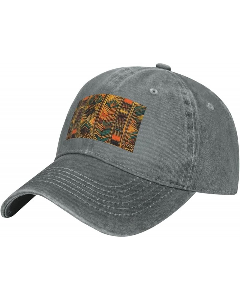 Native American Print Washed Cowboy Baseball Cap for Adults Adjustable Caps Fashion Cap A Sun Hat Gray $10.30 Baseball Caps