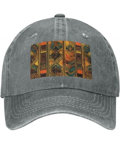 Native American Print Washed Cowboy Baseball Cap for Adults Adjustable Caps Fashion Cap A Sun Hat Gray $10.30 Baseball Caps