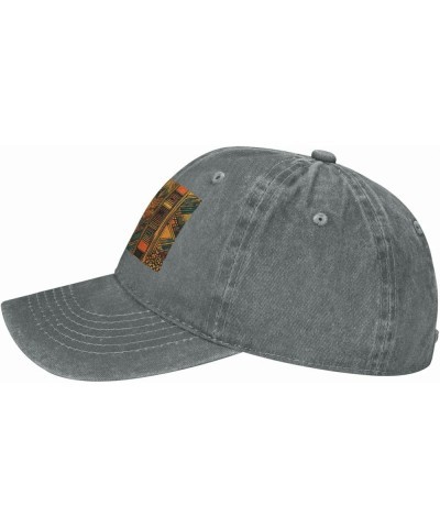 Native American Print Washed Cowboy Baseball Cap for Adults Adjustable Caps Fashion Cap A Sun Hat Gray $10.30 Baseball Caps