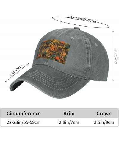 Native American Print Washed Cowboy Baseball Cap for Adults Adjustable Caps Fashion Cap A Sun Hat Gray $10.30 Baseball Caps