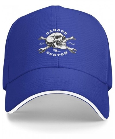 Vintage Motorcycle Logo Baseball Cap for Men Women Adjustable Funny Dad Hat Blue $9.43 Baseball Caps