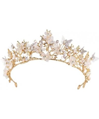 Butterfly Crystals Pearl Wedding Bridal Crown Tiara Bride Hair Accessory For Women and Girls $10.70 Headbands