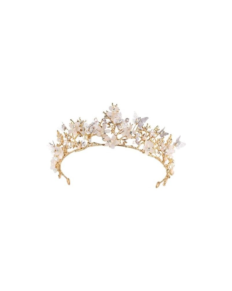 Butterfly Crystals Pearl Wedding Bridal Crown Tiara Bride Hair Accessory For Women and Girls $10.70 Headbands