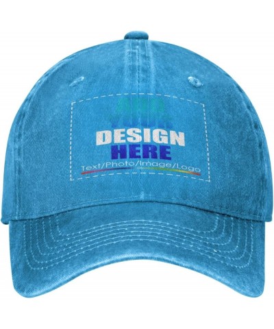 Custom Cowboy Hats Add Team Name Company Logo Customized Cowboy Caps for Unisex Blue $8.44 Baseball Caps