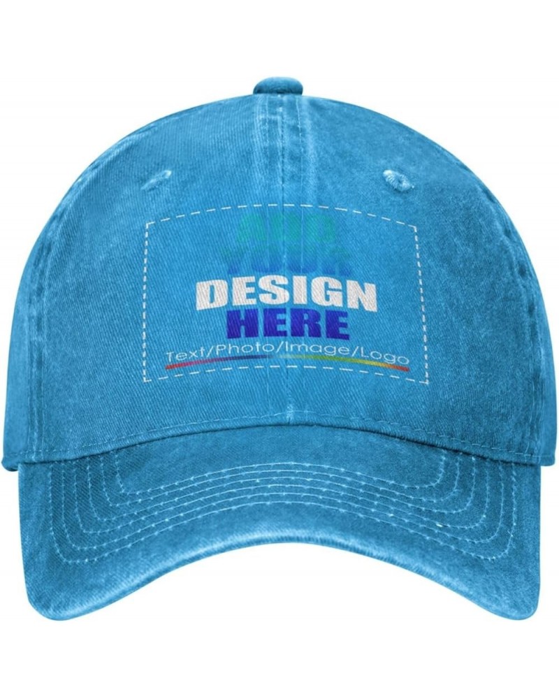 Custom Cowboy Hats Add Team Name Company Logo Customized Cowboy Caps for Unisex Blue $8.44 Baseball Caps