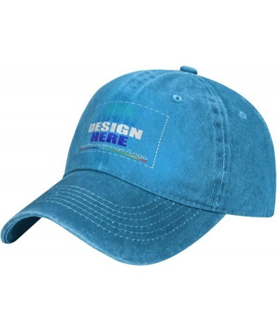 Custom Cowboy Hats Add Team Name Company Logo Customized Cowboy Caps for Unisex Blue $8.44 Baseball Caps