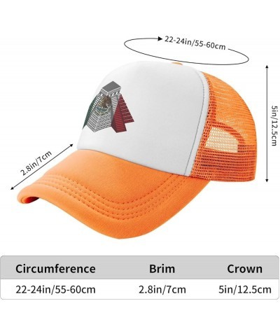 Mayan Travel Temple Mexico Flag Mesh Baseball Cap Orange $8.39 Baseball Caps