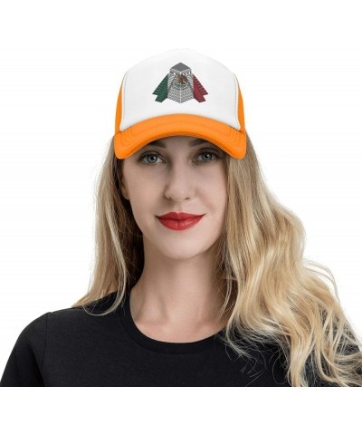 Mayan Travel Temple Mexico Flag Mesh Baseball Cap Orange $8.39 Baseball Caps