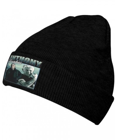 Anthony Chef Bourdain Knit Hat Beanie Cap Classic Warm Winter Casual for Womens Mens Daily Headwear Knit Hats Black $12.73 Sk...