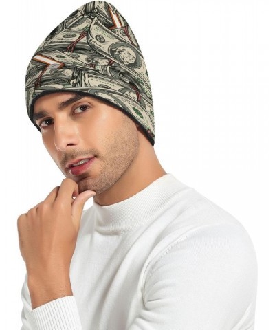 Beanie Hat for Women Men, Slouchy Skully Cap One Size Fits All Warm Soft for Cold Weather-Money Dollar Green $11.43 Skullies ...