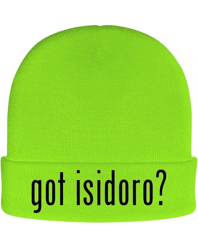 got Isidoro? - Soft Adult Beanie Cap Neon Green $18.80 Skullies & Beanies