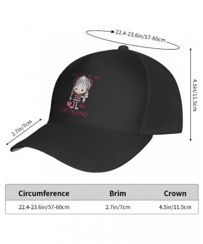 Will You Be My Girlfriend Baseball Cap Men's and Women's Baseball Hat Adjustable Casual Outdoor Breathable Caps Truck Driver ...