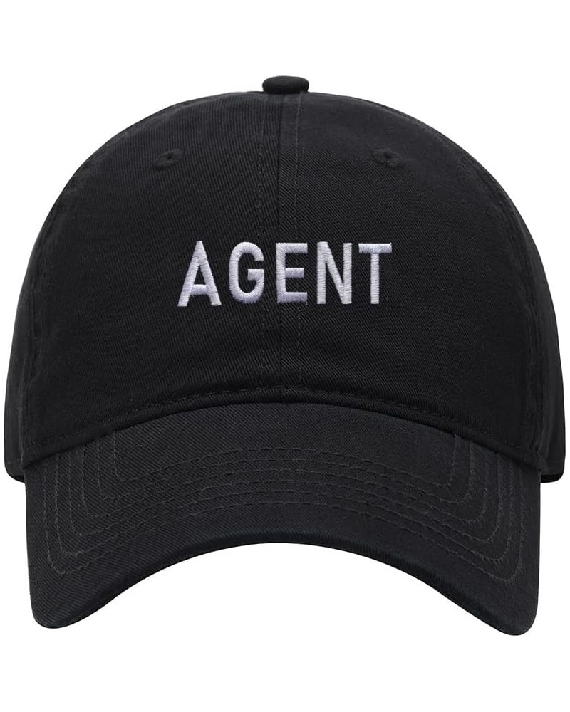 Baseball Cap Men Women Agent Embroidered Unisex Classic Adjustable Strapback Dad Hat Black $14.75 Baseball Caps