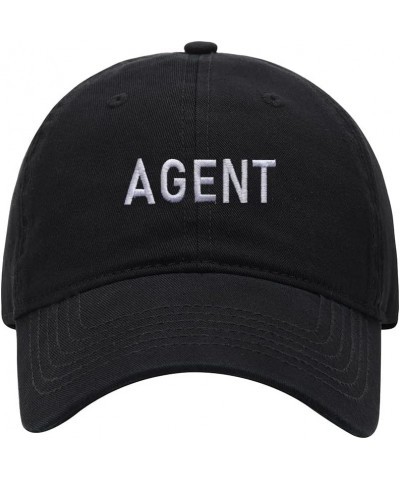 Baseball Cap Men Women Agent Embroidered Unisex Classic Adjustable Strapback Dad Hat Black $14.75 Baseball Caps