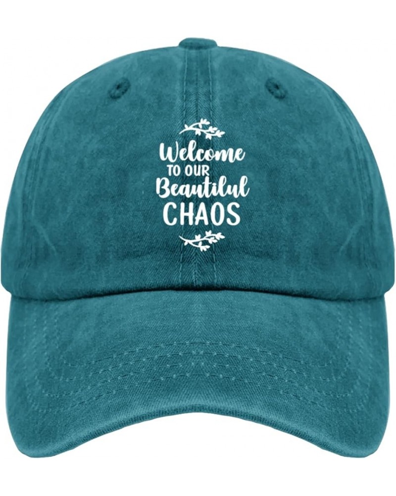 Welcome to The Sun Hat Women Baseball Hat Pigment Black Dad Hats for Men Gifts for Dad Beach Cap Cyan Blue $12.75 Sun Hats