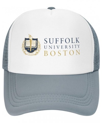 Suffolk University Trucker Hats for Both Men and Women - Mesh Baseball Snapback Hats Gray $9.89 Baseball Caps