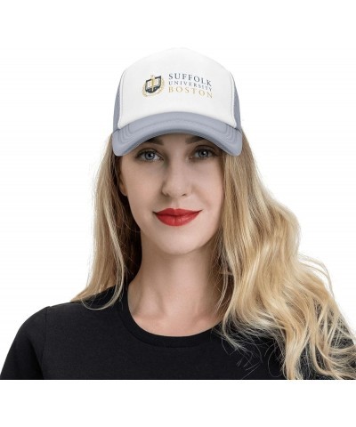 Suffolk University Trucker Hats for Both Men and Women - Mesh Baseball Snapback Hats Gray $9.89 Baseball Caps