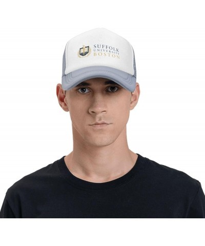 Suffolk University Trucker Hats for Both Men and Women - Mesh Baseball Snapback Hats Gray $9.89 Baseball Caps