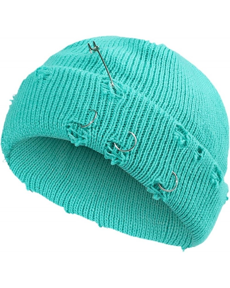 Men and Women Outdoor Solid Color Hole Knitted Cotton Hat Sunscreen Running Sports Warm Knitted Hat Women Big A-g $10.53 Skul...