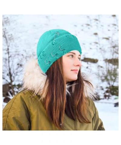 Men and Women Outdoor Solid Color Hole Knitted Cotton Hat Sunscreen Running Sports Warm Knitted Hat Women Big A-g $10.53 Skul...