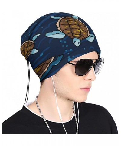 Sea Turtle Swiming in Blue Water Face Mask Unisex Neck Gaiter Seamless Face Cover Scarf Bandanas with Drawstring for Cycling ...