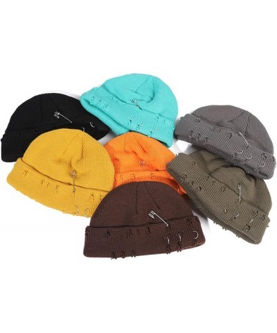 Men and Women Outdoor Solid Color Hole Knitted Cotton Hat Sunscreen Running Sports Warm Knitted Hat Women Big A-g $10.53 Skul...