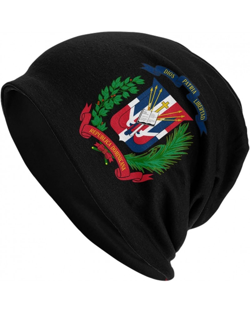 Coat of Arms of The Dominican Republic Beanie Hat Slouchy Warm Soft Skull Caps Knit Hat for Men Women Black $11.32 Skullies &...