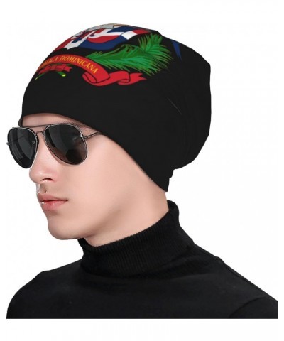 Coat of Arms of The Dominican Republic Beanie Hat Slouchy Warm Soft Skull Caps Knit Hat for Men Women Black $11.32 Skullies &...