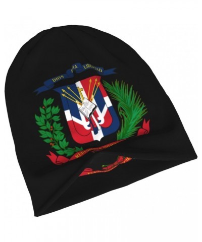 Coat of Arms of The Dominican Republic Beanie Hat Slouchy Warm Soft Skull Caps Knit Hat for Men Women Black $11.32 Skullies &...