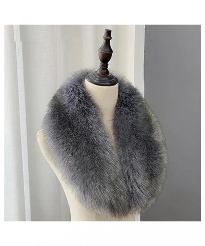 Faux Fur Collar Scarf for Women Men Black Fur Scarves Neck Warmer for Spring Fall Winter Jacket Grey $9.44 Scarves