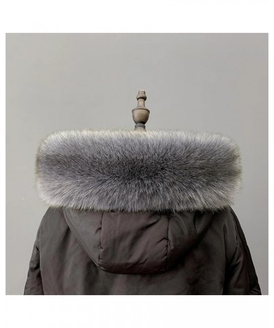 Faux Fur Collar Scarf for Women Men Black Fur Scarves Neck Warmer for Spring Fall Winter Jacket Grey $9.44 Scarves