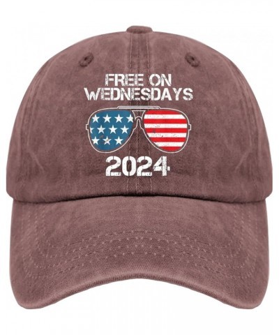 Biden Free On Wednesdays 2024 Hats Biden Hat for Women Mens Pigment Black Golf Hat Fishing Hats Funny Wine Red $11.95 Cowboy ...