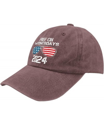 Biden Free On Wednesdays 2024 Hats Biden Hat for Women Mens Pigment Black Golf Hat Fishing Hats Funny Wine Red $11.95 Cowboy ...